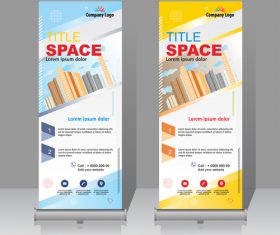 Scrolls vertical banners company vector 01