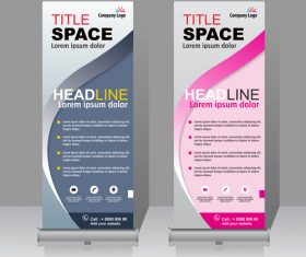 Scrolls vertical banners company vector 02
