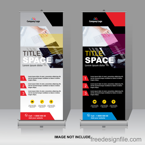 Scrolls vertical banners company vector 03