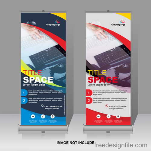 Scrolls vertical banners company vector 04