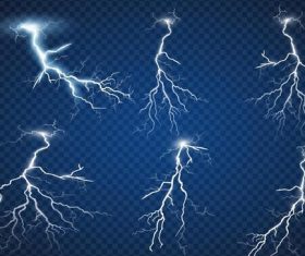 Shining lightning illustration vectors set 03