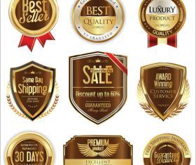 Shipping and luxury golden labels vector 2