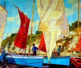 Shooting bright-colored oil paintings Stock Photo 06