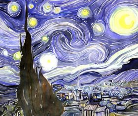 Shooting bright-colored oil paintings Stock Photo 08