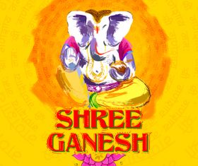 Shree ganesh design vector