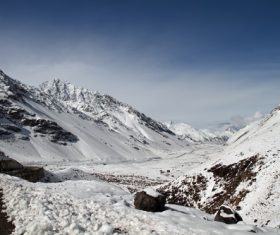Snow mountain scenery Stock Photo 07