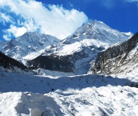 Snow mountain scenery Stock Photo 12