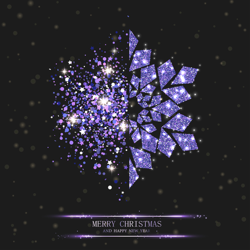 Snowflake christmas background with new year design vector