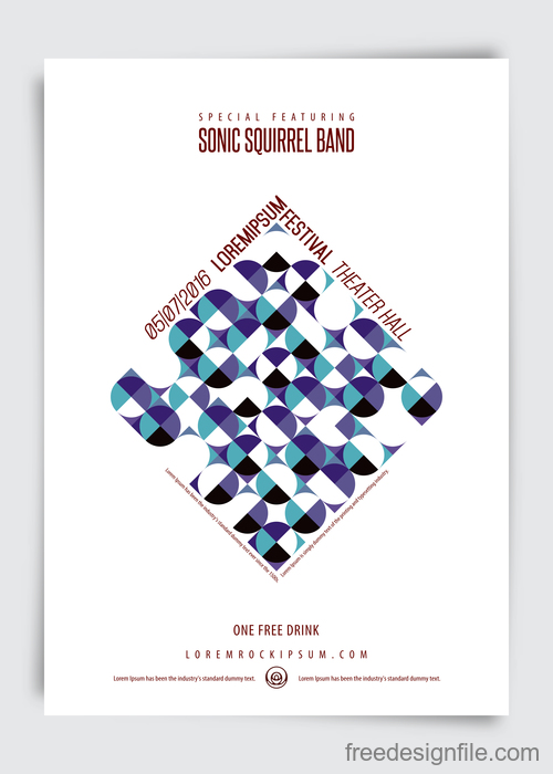 Sonic squirrel band music festival brochure vector