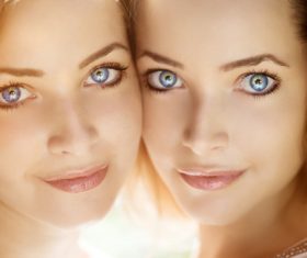 Stock Photo Twin sisters 05