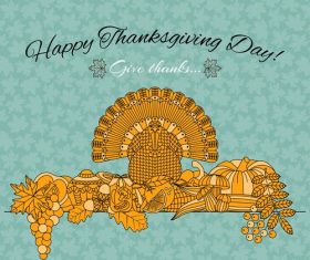 Thanksgiving Day golden elements vectors 01