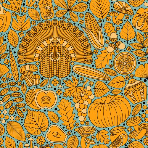 Thanksgiving Day seamless pattern vector