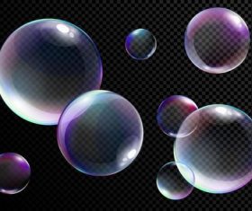 Transparent rainbow bubble vectors