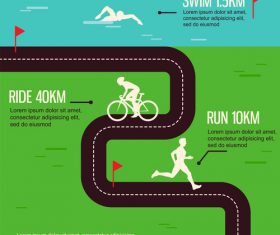 Triathlon poster template vector