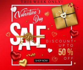 Valentine day discount sale red vectors 01