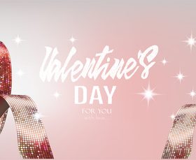 Valentines Day card with beautuful red shiny ribbons vector