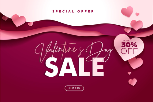 Valentines day big sale design vector 01