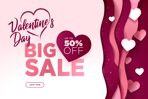 Valentines day big sale design vector 02