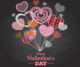 Valentines day blackboard background design vector 03