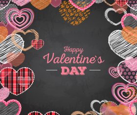 Valentines day blackboard background design vector 04