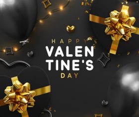 Valentines day card with balloons and confetti vectors 05