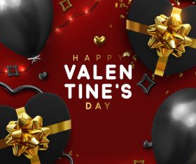 Valentines day card with balloons and confetti vectors 06