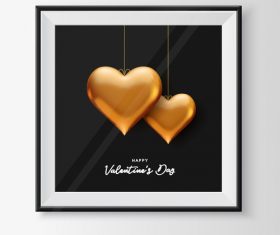 Valentines day card with photo fraem and heart vector