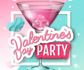 Valentines day club party flyer design vector 01