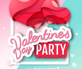 Valentines day club party flyer design vector 03