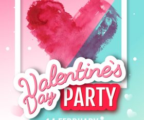 Valentines day club party flyer design vector 04