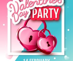 Valentines day club party flyer design vector 05