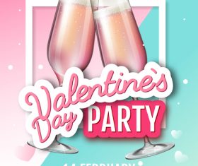 Valentines day club party flyer design vector 06