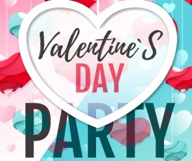 Valentines day club party flyer design vector 07