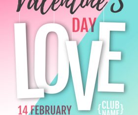 Valentines day club party flyer design vector 08