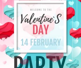 Valentines day club party flyer design vector 09