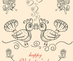 Valentines day cupids shoot their bow hand drawn vector
