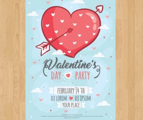 Valentines day festival party flyer vectors
