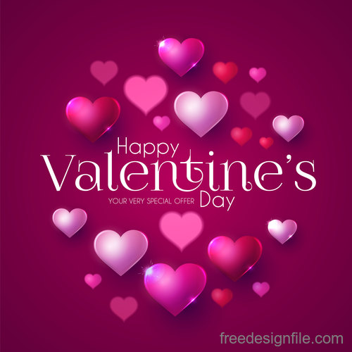 Valentines day festival purple background vector