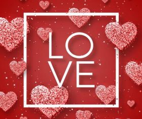 Valentines day frame with heart vectors