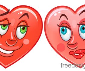Valentines day heart emoticon design vector 01