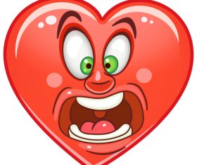 Valentines day heart emoticon design vector 02