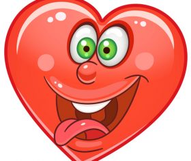 Valentines day heart emoticon design vector 04