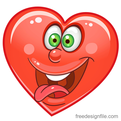 Valentines day heart emoticon design vector 04