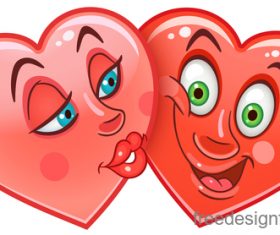 Valentines day heart emoticon design vector 06