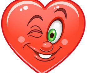 Valentines day heart emoticon design vector 07