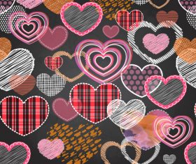 Valentines day heart seamless pattern with blackboard background vector