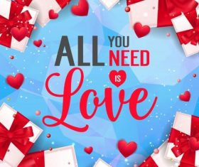 Valentines day love card vector material