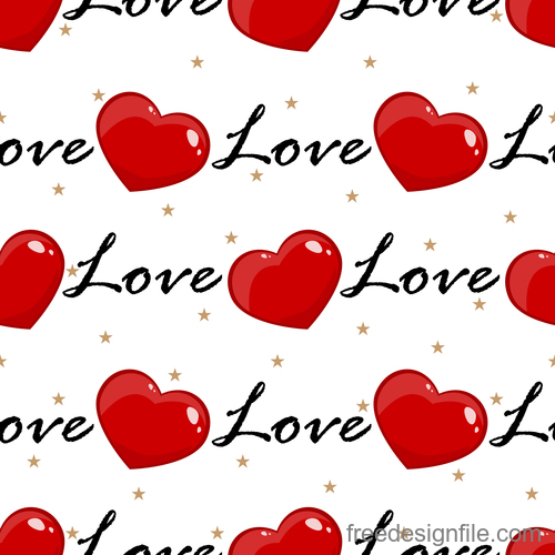 Valentines day pattern seamless vectors set 04