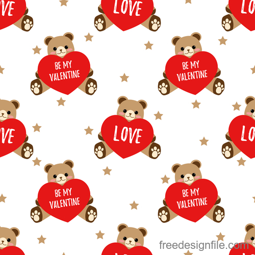 Valentines day pattern seamless vectors set 06