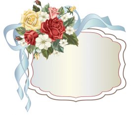 Valentines day rose frame vintage vector 01